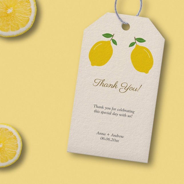 Etiqueta Para Presente Lemon Obrigado (Lemon Thank You Gift Tags)