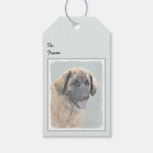Etiqueta Para Presente Leonberger Painting - Cute Original Dog Art