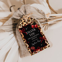 Etiqueta Para Presente Leopard Cheetah Cherry Birthday Gift Tags