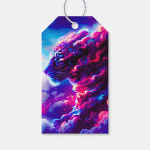 Etiqueta Para Presente Leopardo Neon Cósmico Futurista