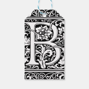 Etiqueta Para Presente Letra B Monograma Medieval Arte Nova