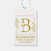 Letra Botânica Dourada Moderna B