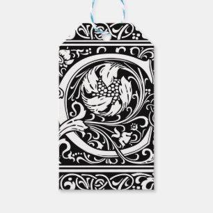 Etiqueta Para Presente Letra C Monograma Medieval Vintage Inicial