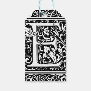 Etiqueta Para Presente Letra E Monograma Medieval Vintage Inicial