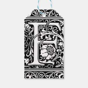 Etiqueta Para Presente Letra F Monograma Medieval Vintage Inicial