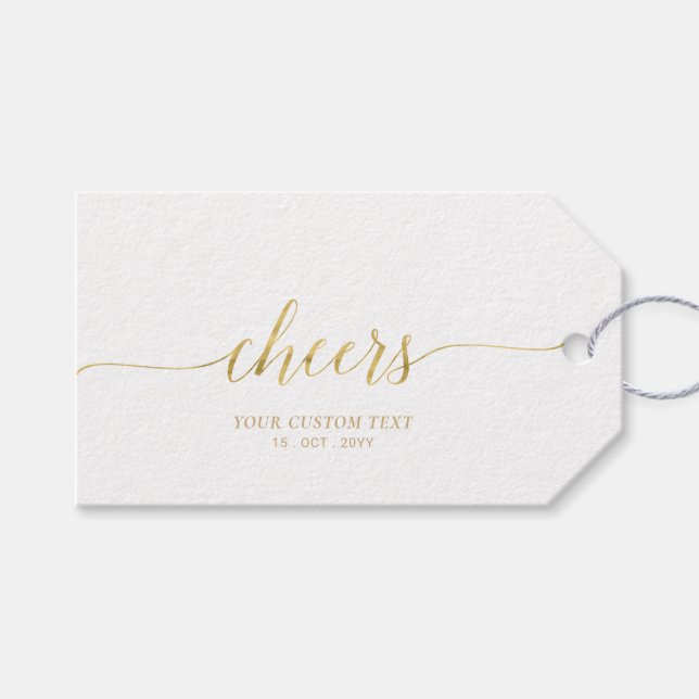 Etiqueta Para Presente Letras Douradas Elegantes e Sofisticadas para Even (Frente (horizontal))