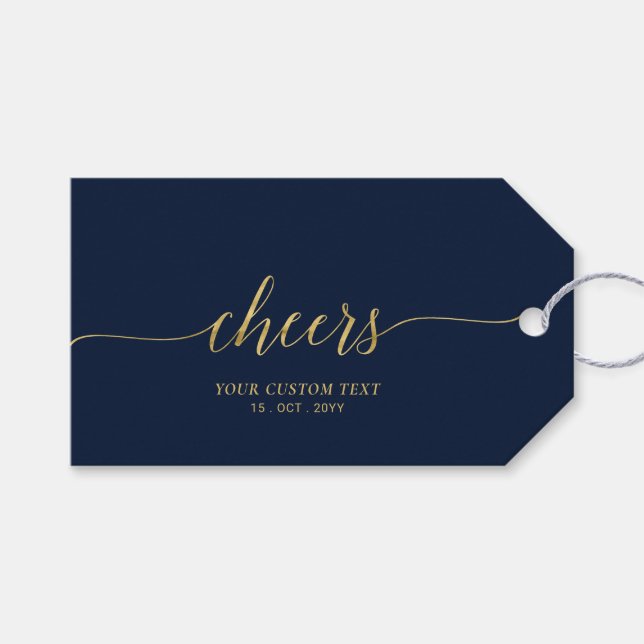 Etiqueta Para Presente Letras Douradas Elegantes e Sofisticadas para Even (Frente (horizontal))