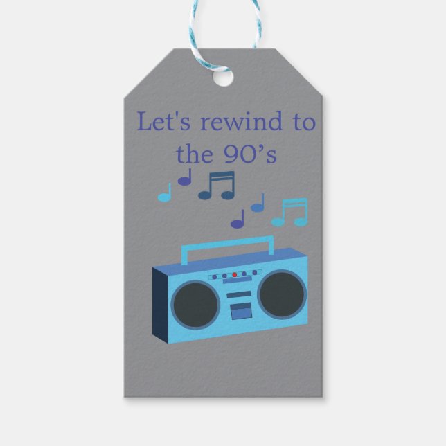 Etiqueta Para Presente Let's rewind to the 90's (Frente)