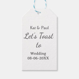 Etiqueta Para Presente Let's toast to wedding add name date simple couple