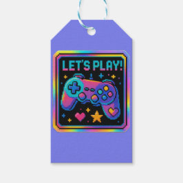 Etiqueta Para Presente LEVEL UP Pixel Art Gamer Badge