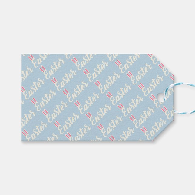 Etiqueta Para Presente Light Blue “Easter” Script  (Frente (horizontal))
