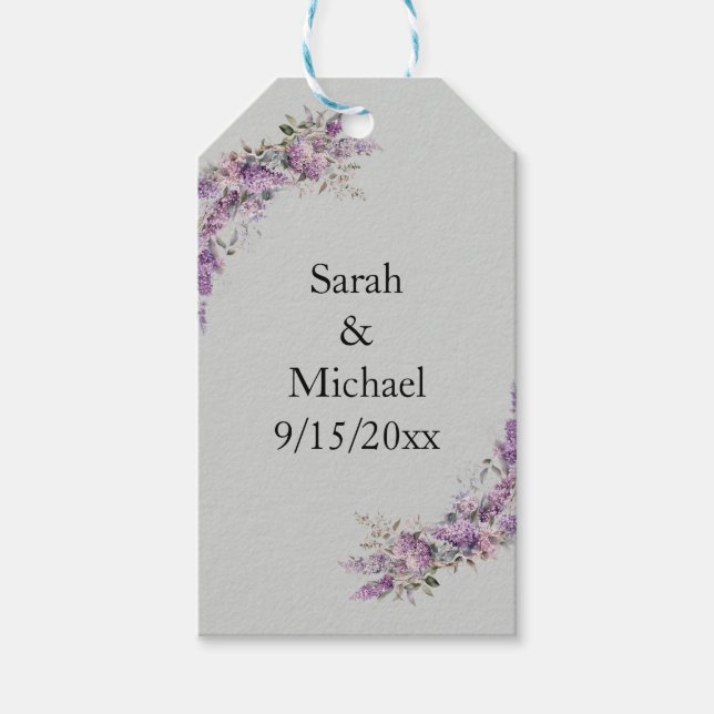 Etiqueta Para Presente Lilac floral (Frente)