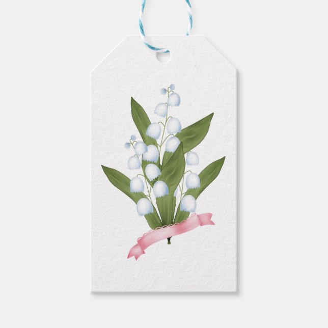 Etiqueta Para Presente Lily do vale, retrô (Frente)