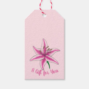 Etiqueta Para Presente Lily Flower Floral Party Primavera lírios