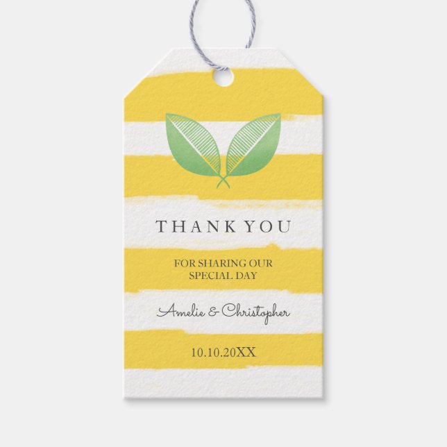 Etiqueta Para Presente Limão deixa amarelo e verde | Casamento Obrigado (Frente)