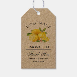 Etiqueta Para Presente Limões de aquarela Obrigados de Limoncello Kraft