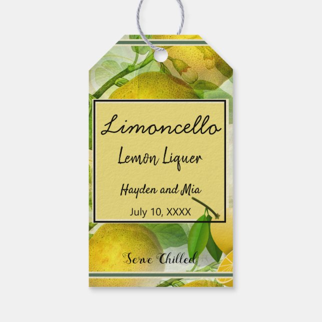 Etiqueta Para Presente Limoncello Personalizado (Verso)