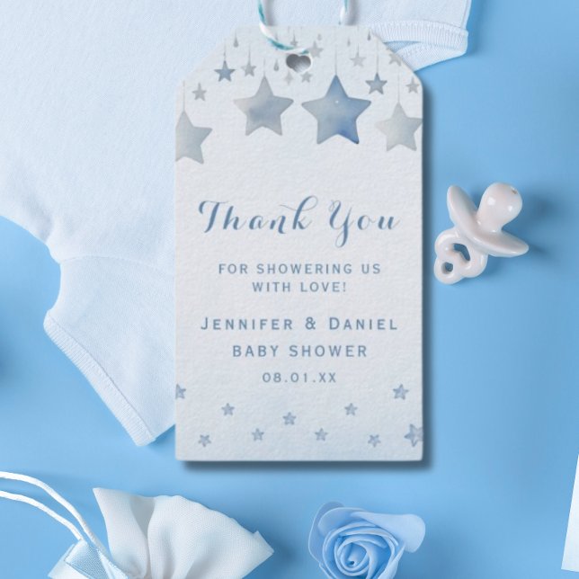 Etiqueta Para Presente Linda Estrela Azulada Obrigada (Criador carregado)