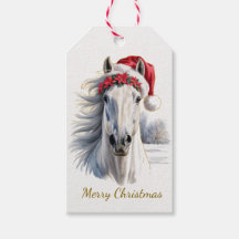 Linda Etiqueta de Presente de Natal de Cavalo