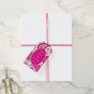 Etiqueta Para Presente Linda Mensagem Personalizada em Paisley Rosa