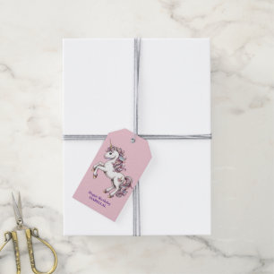 Etiqueta Para Presente Linda princesa mágica unicórnio meninas aniversári