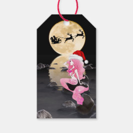 Etiqueta Para Presente Linda Sereia com Papai Noel Feliz Natal