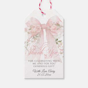 Etiqueta Para Presente Linda Um Foto de 1º Aniversário Arco Floral Menina