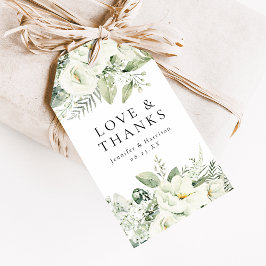 Etiqueta Para Presente Lindas Flores Brancas e Vegetação como Favor de Ca