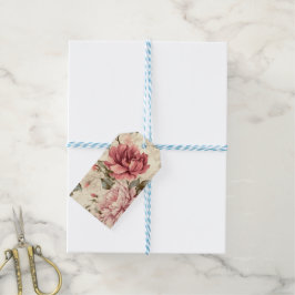 Etiqueta Para Presente Lindas flores de vintage em pastel-padrão Party