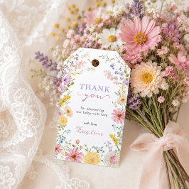 Etiqueta Para Presente Lindas Flores Silvestres Bebê em Flor Chá de Bebê