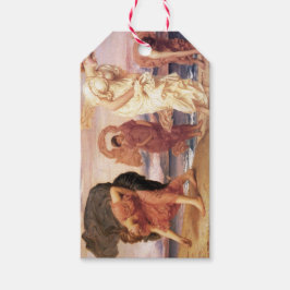 Etiqueta Para Presente Lindas garotas gregas pegando pedras em uma praia