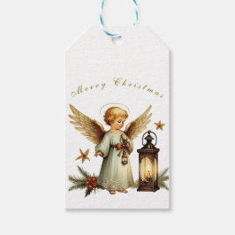 Etiqueta Para Presente Lindo Anjo de Natal Vintage