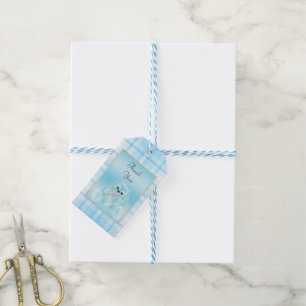 Etiqueta Para Presente Lindo Coelho Bunny Azul Turquesa Obrigado Chaveiri