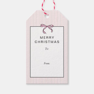 Etiqueta Para Presente Lindo Coquete Laço Rosa Feliz Natal