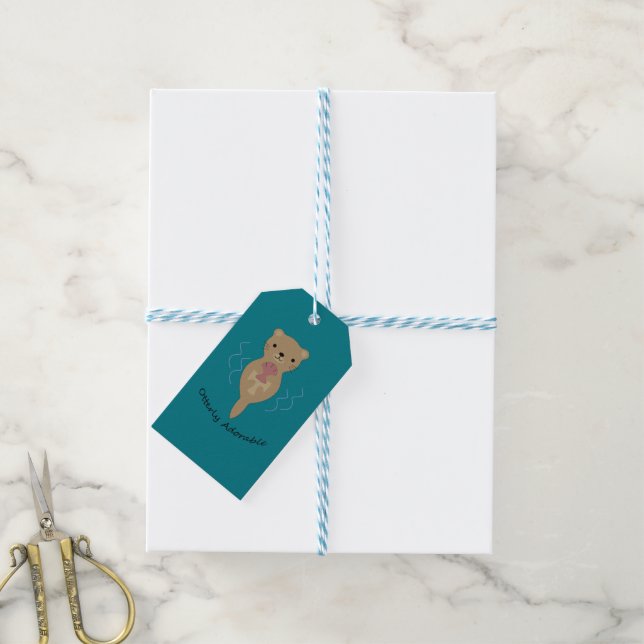 Etiqueta Para Presente Lindo e Engraçado Otter Adorável (Com cordão)