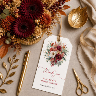 Etiqueta Para Presente Lindo favor de chuveiro de noiva floral de outono