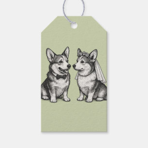 Etiqueta Para Presente Lindo Verde Salvia - Casamento Caprichoso de Corgi