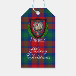 Etiqueta Para Presente Lindsay Scottish Clan Tartan & Crest