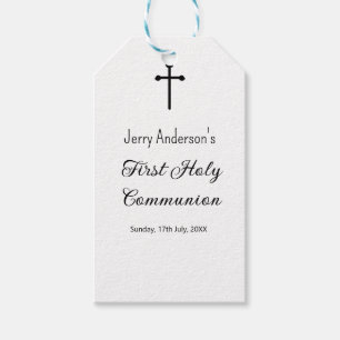 Etiqueta Para Presente Linha católica de primeira comunhão simples QR mín