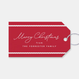 Etiqueta Para Presente Linhas brancas, brancas e onduladas, de feriado ve