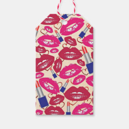 Etiqueta Para Presente Lipstick Kiss Pattern