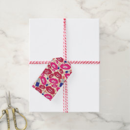 Etiqueta Para Presente Lipstick Kiss Pattern