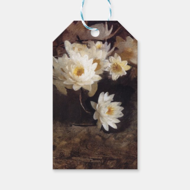 Etiqueta Para Presente Lírios d'água (por Abbott Henderson Thayer) (Frente)