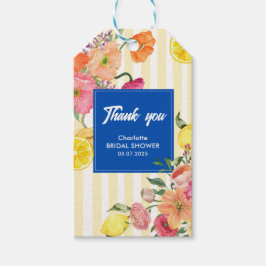 Etiqueta Para Presente Listras amarelas limão italiano lembrancinha de ch