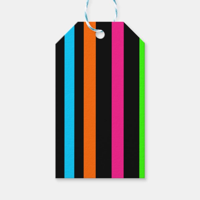 Etiqueta Para Presente Listras neon (Frente)
