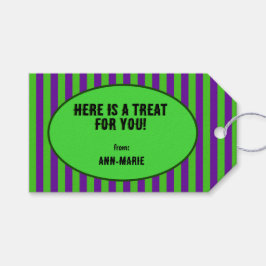Etiqueta Para Presente Listras verdes e violetas
