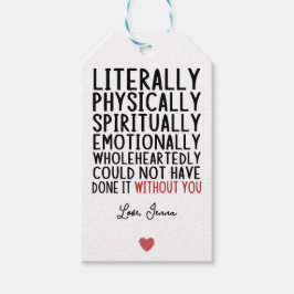 Etiqueta Para Presente Literalmente Não Podia Ter Feito Isso Sem Você