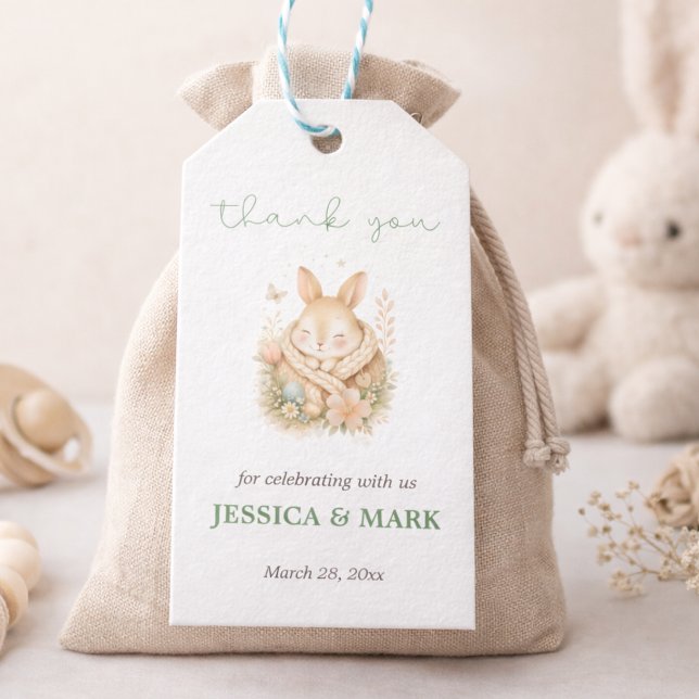 Etiqueta Para Presente Little Bunny Baby Shower Thank You (Criador carregado)