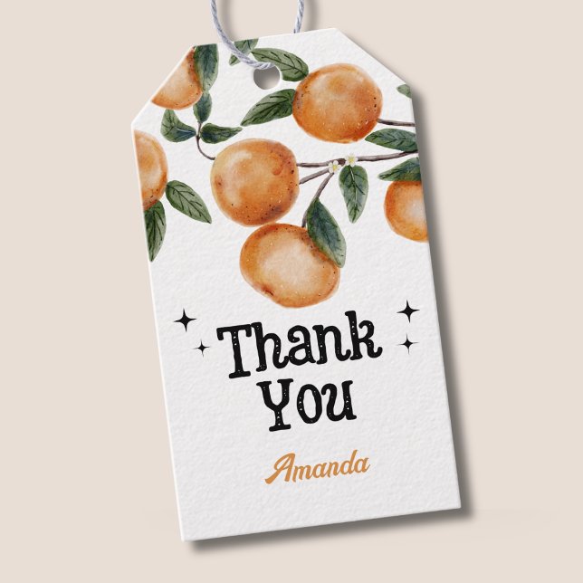 Etiqueta Para Presente Little Cutie Orange Citrus Thank You (Criador carregado)