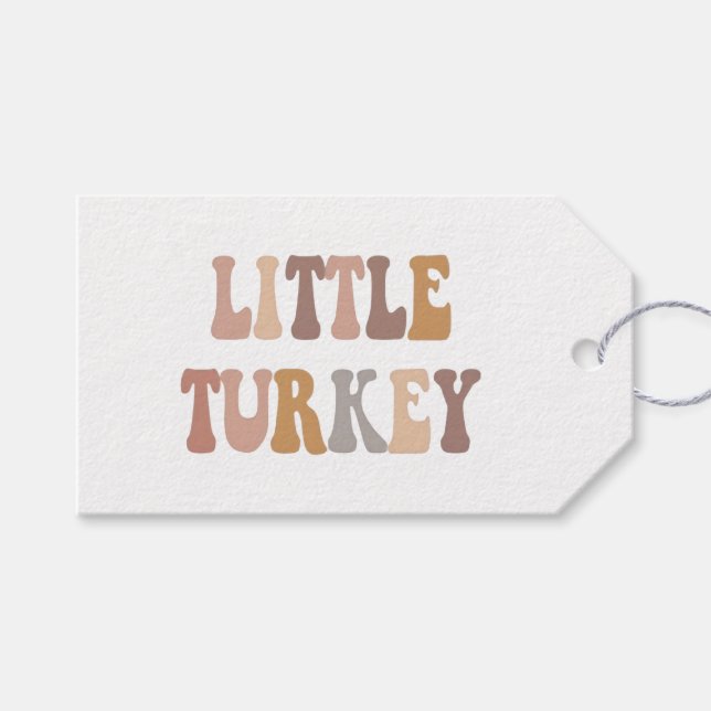 Etiqueta Para Presente Little Turkey Fall Autumn Thanksgiving Baby (Frente (horizontal))